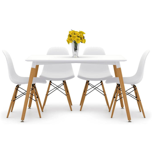 Vincent White Dining Set, Eiffel Chairs