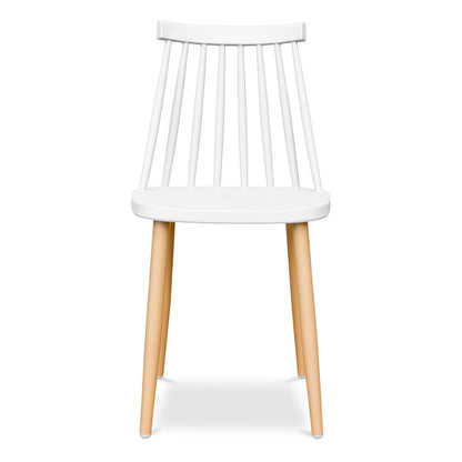 Vincent White Dining Set, Spindle Chairs