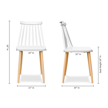 Vincent White Dining Set, Spindle Chairs