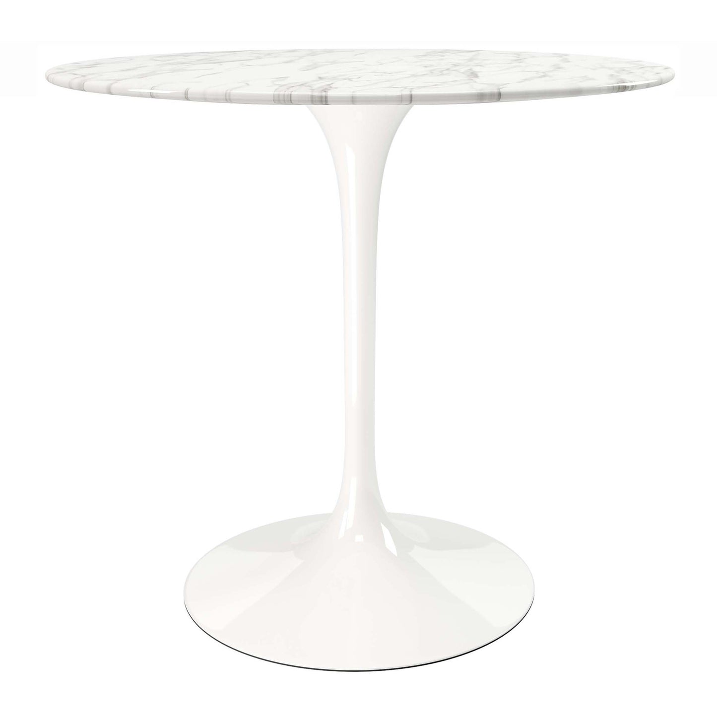 Tulip 32" Marble Dining Table & Chairs Set, Black