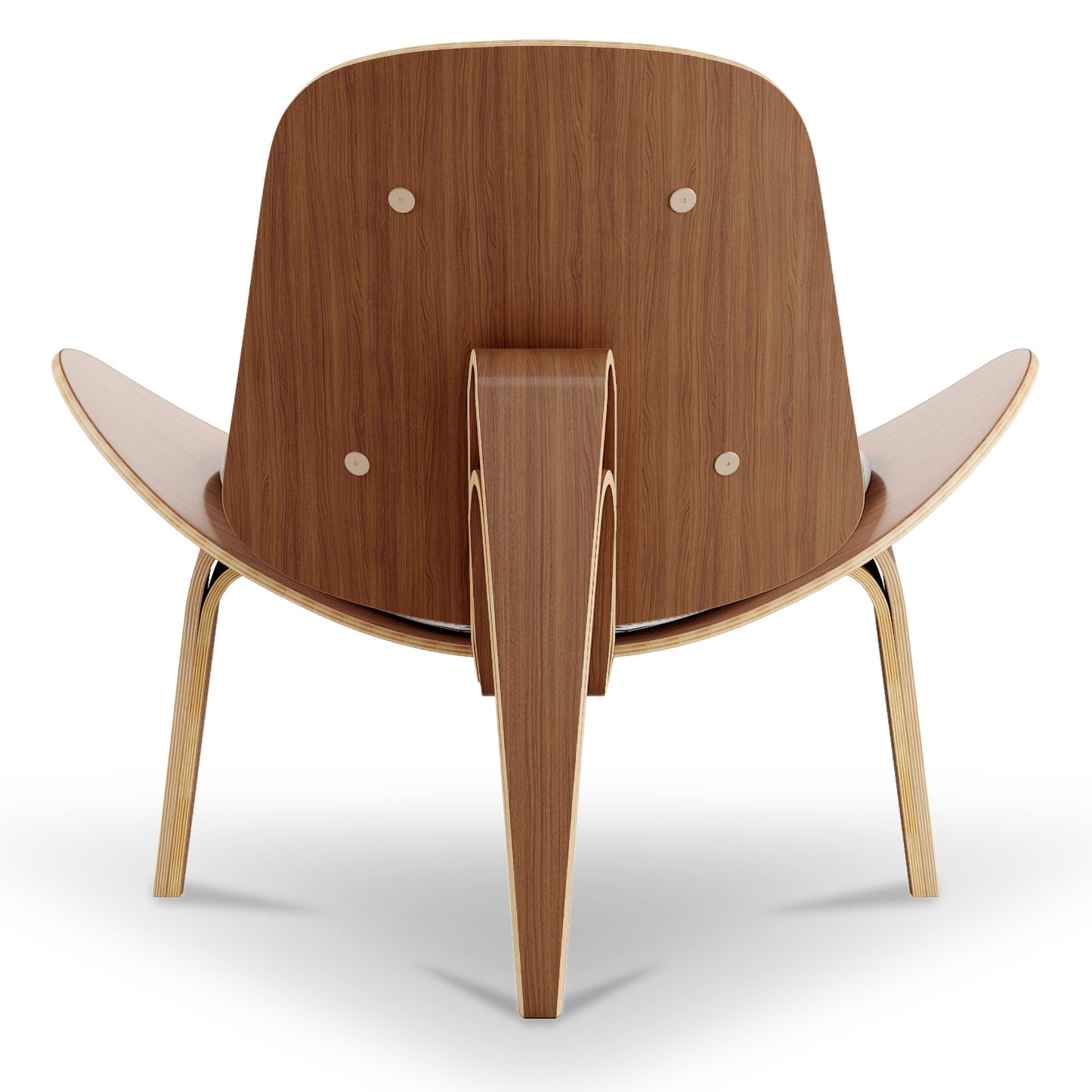 Arch Shell Chair, White Italian Leather