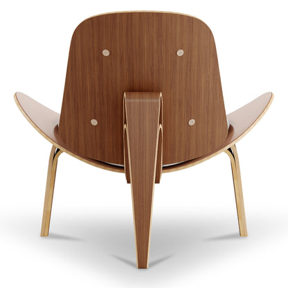 Arch Shell Chair, White Italian Leather