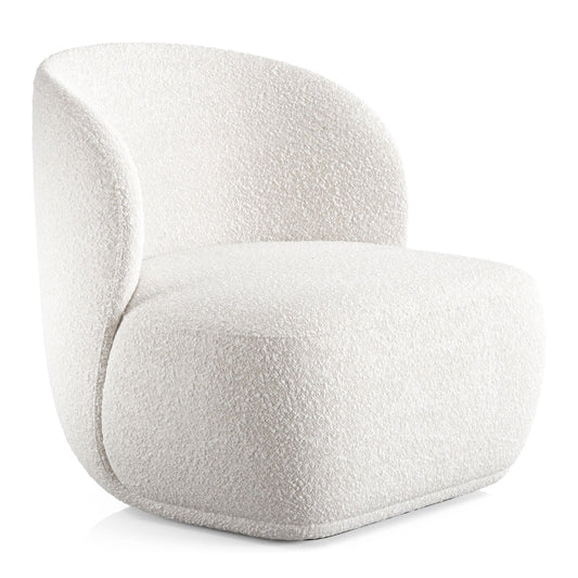 Tuva Lounge Chair, White Boucle