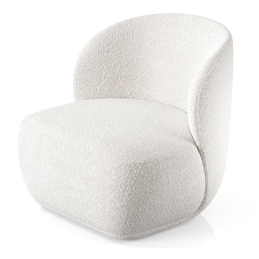 Tuva Lounge Chair, White Boucle