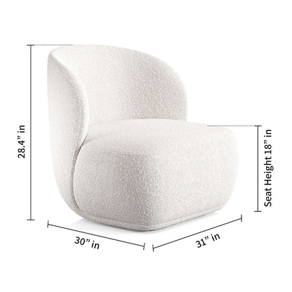 Tuva Lounge Chair, White Boucle