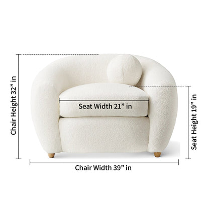 Vista Lounge Chair, Ivory
