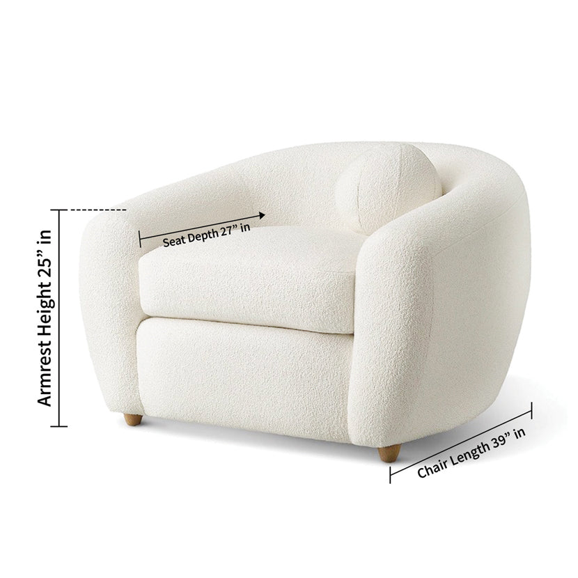 Vista Lounge Chair, Ivory