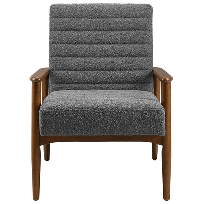 Zain Boucle Lounge Chair, Charcoal