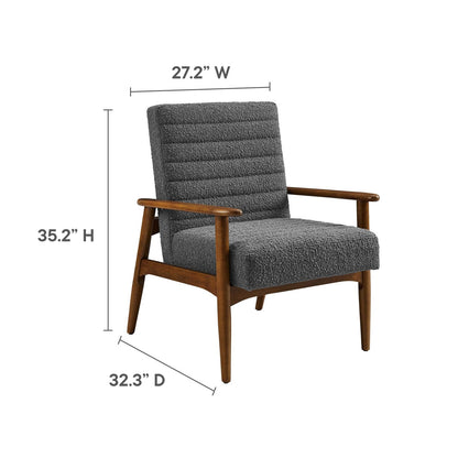Zain Boucle Lounge Chair, Charcoal