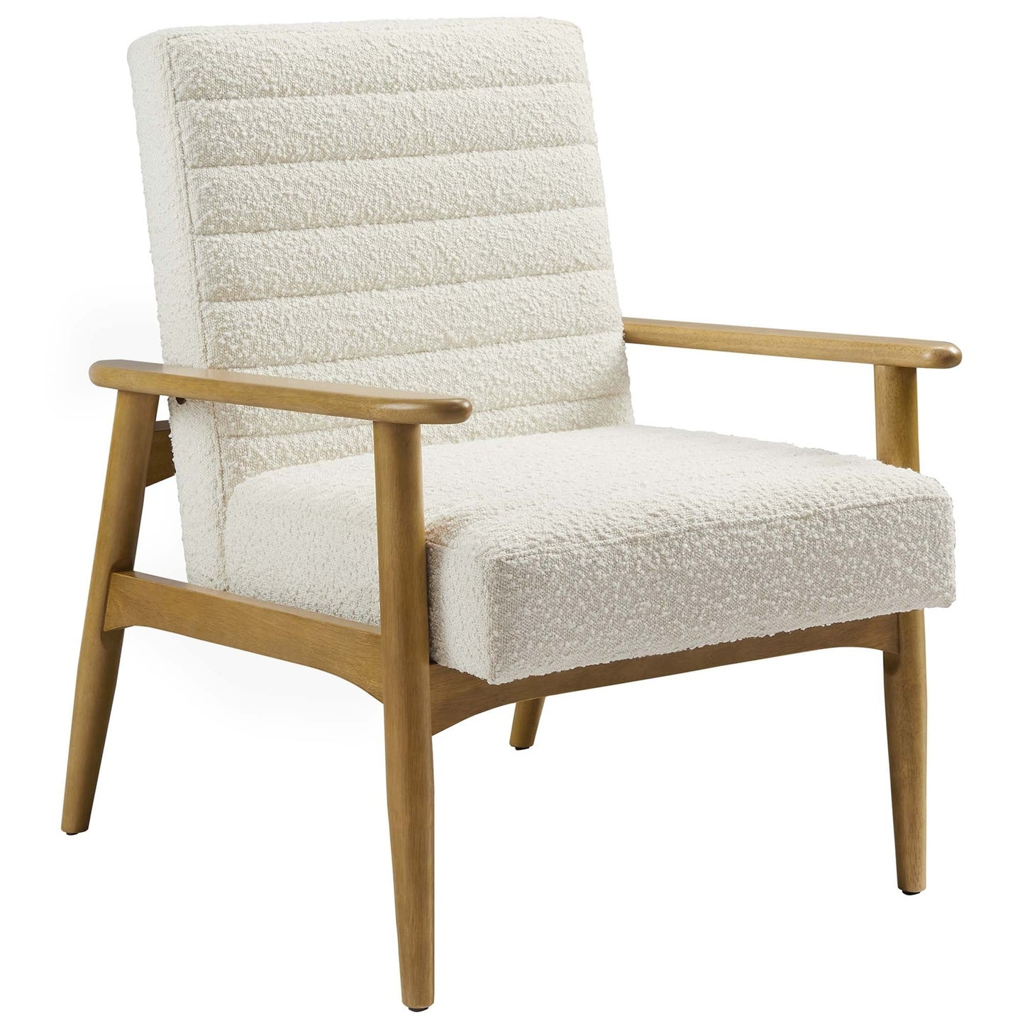 Zain Boucle Lounge Chair, Ivory