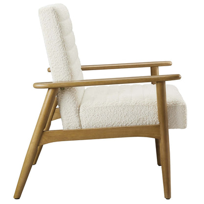 Zain Boucle Lounge Chair, Ivory