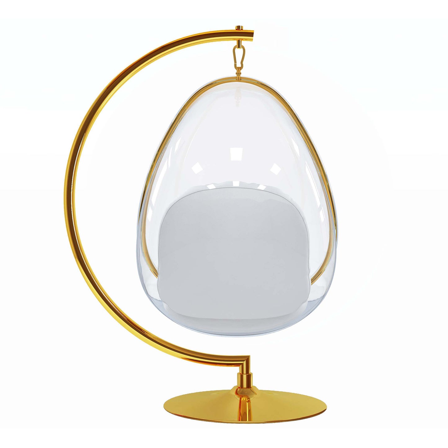 Scoop Hanging Chair With Stand, Gold