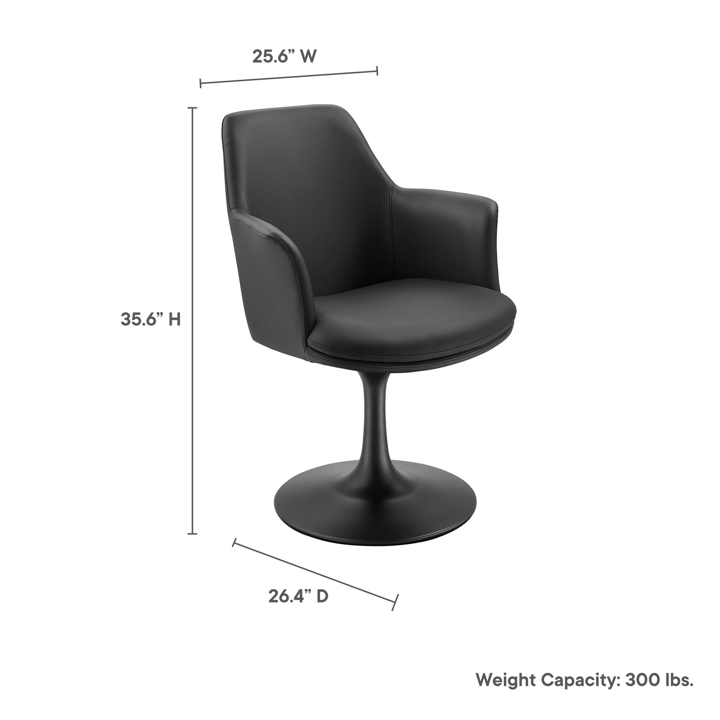 Rose Swivel Armchair, Black