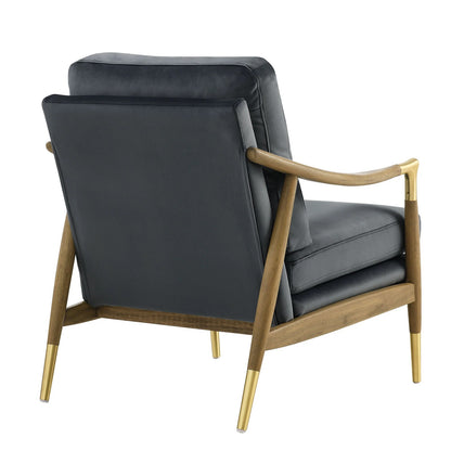 Rollins Velvet Armchair, Blue