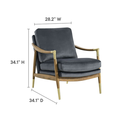 Rollins Velvet Armchair, Blue
