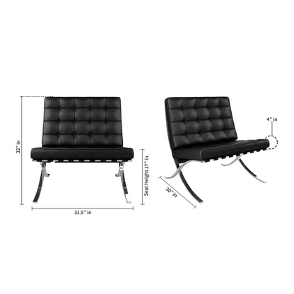 Pavilion Chair, Black Leather