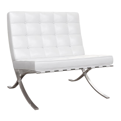 Pavilion Chair, White Leather