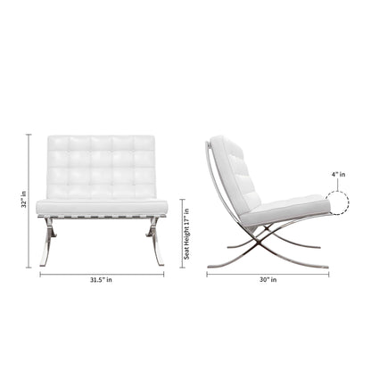 Pavilion Chair, White Leather