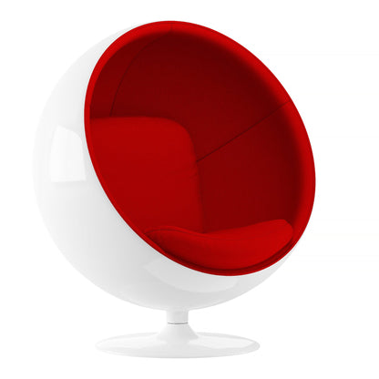 Globe Chair, Red and White