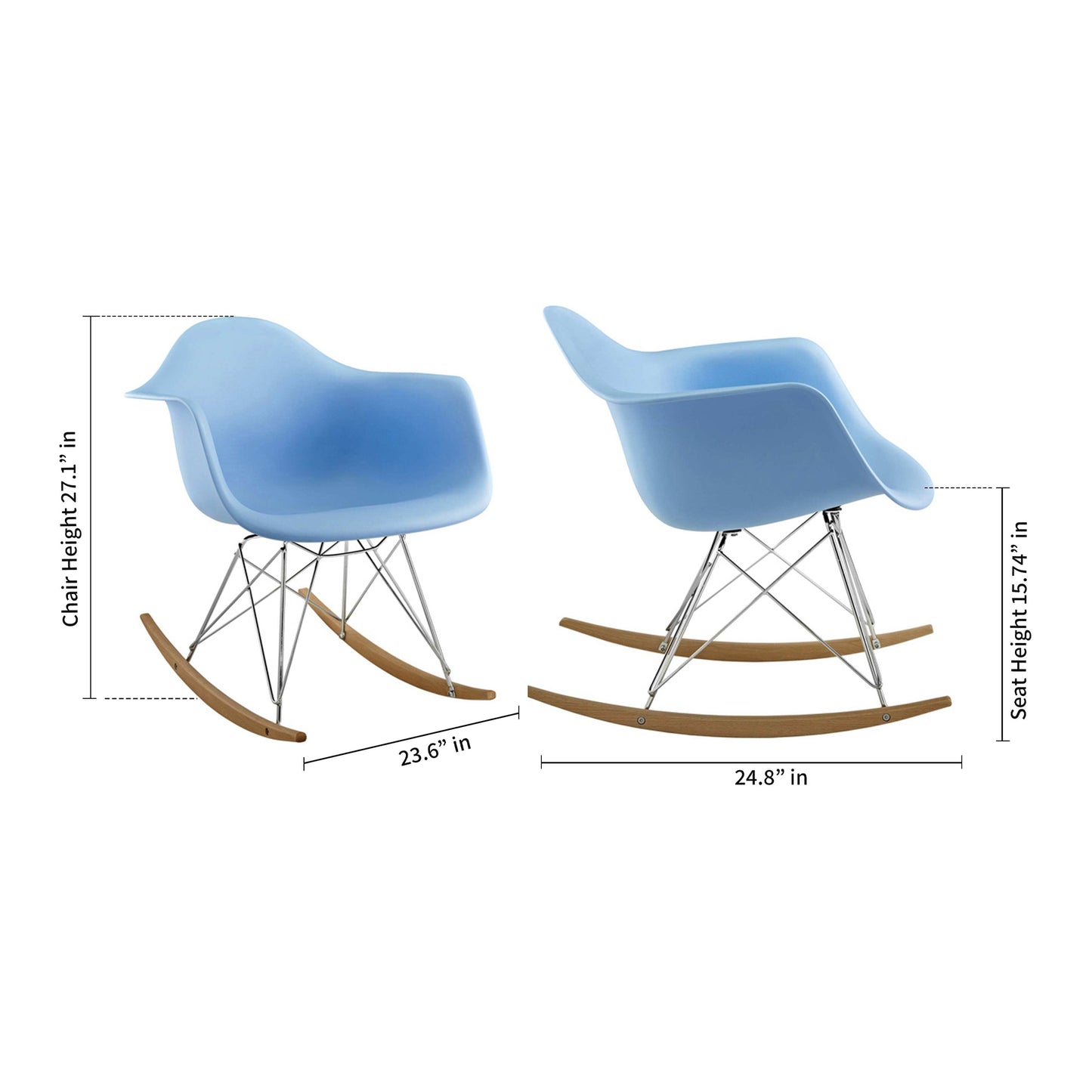 Eiffel Rocker Chair, Blue