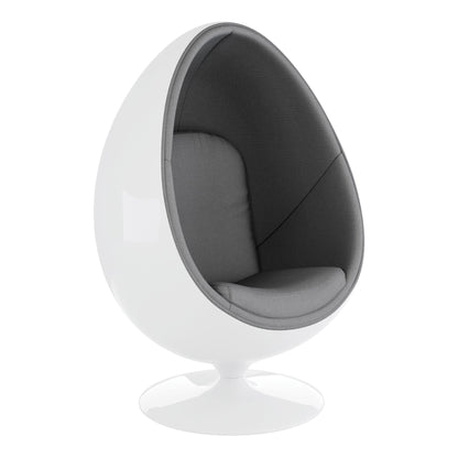Easter Egg Chair, White and Gray