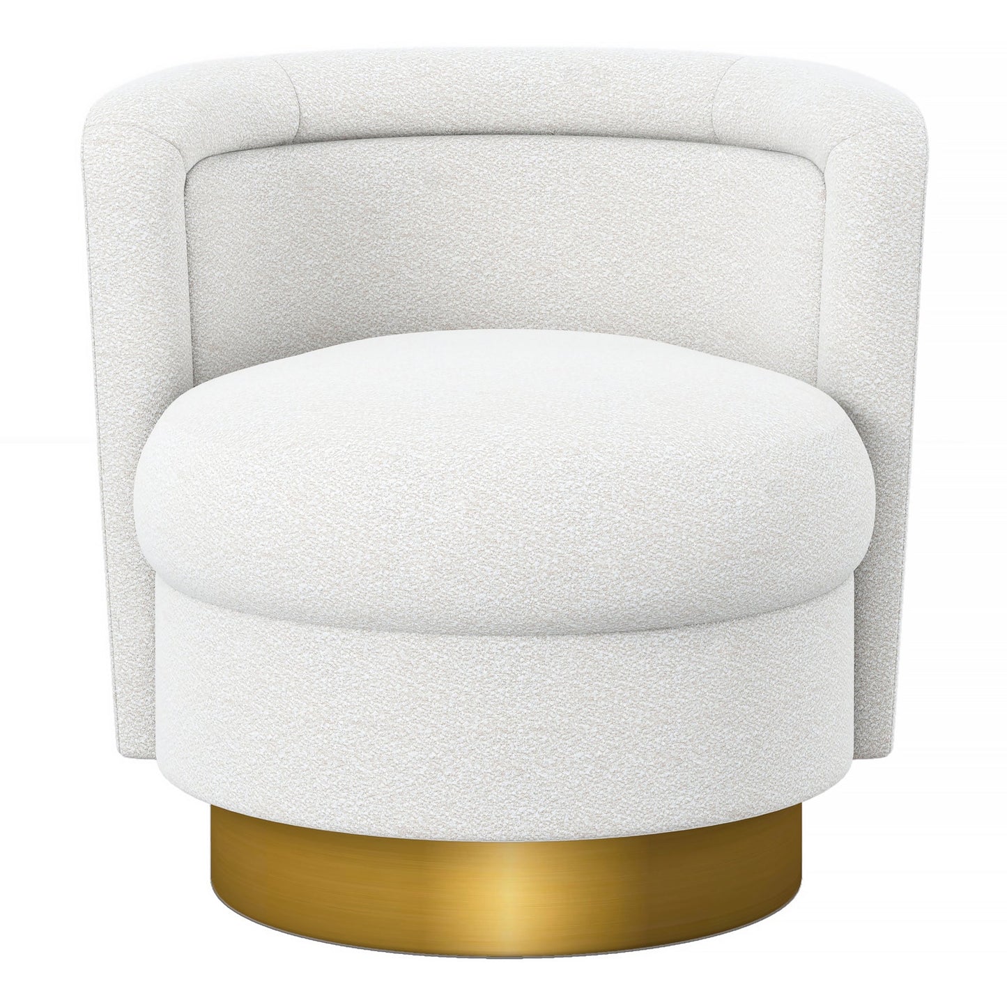 Aspen Swivel Chair, White Boucle