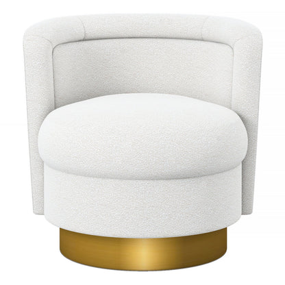 Aspen Swivel Chair, White Boucle