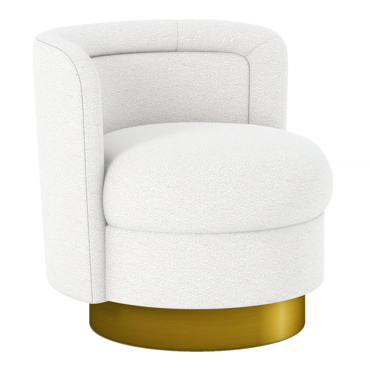 Aspen Swivel Chair, White Boucle