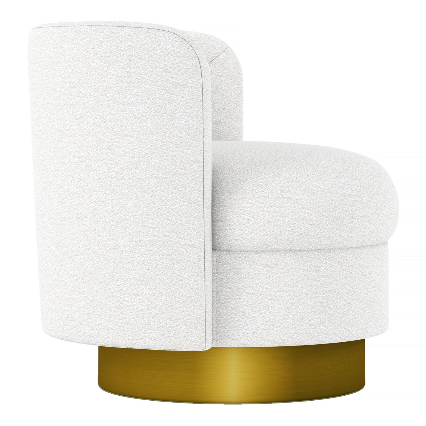 Aspen Swivel Chair, White Boucle