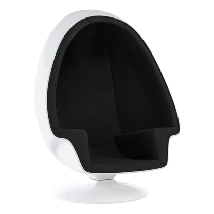 Alpha Egg Chair & Ottoman, Black