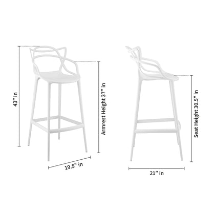 Masters Bar Stool, White