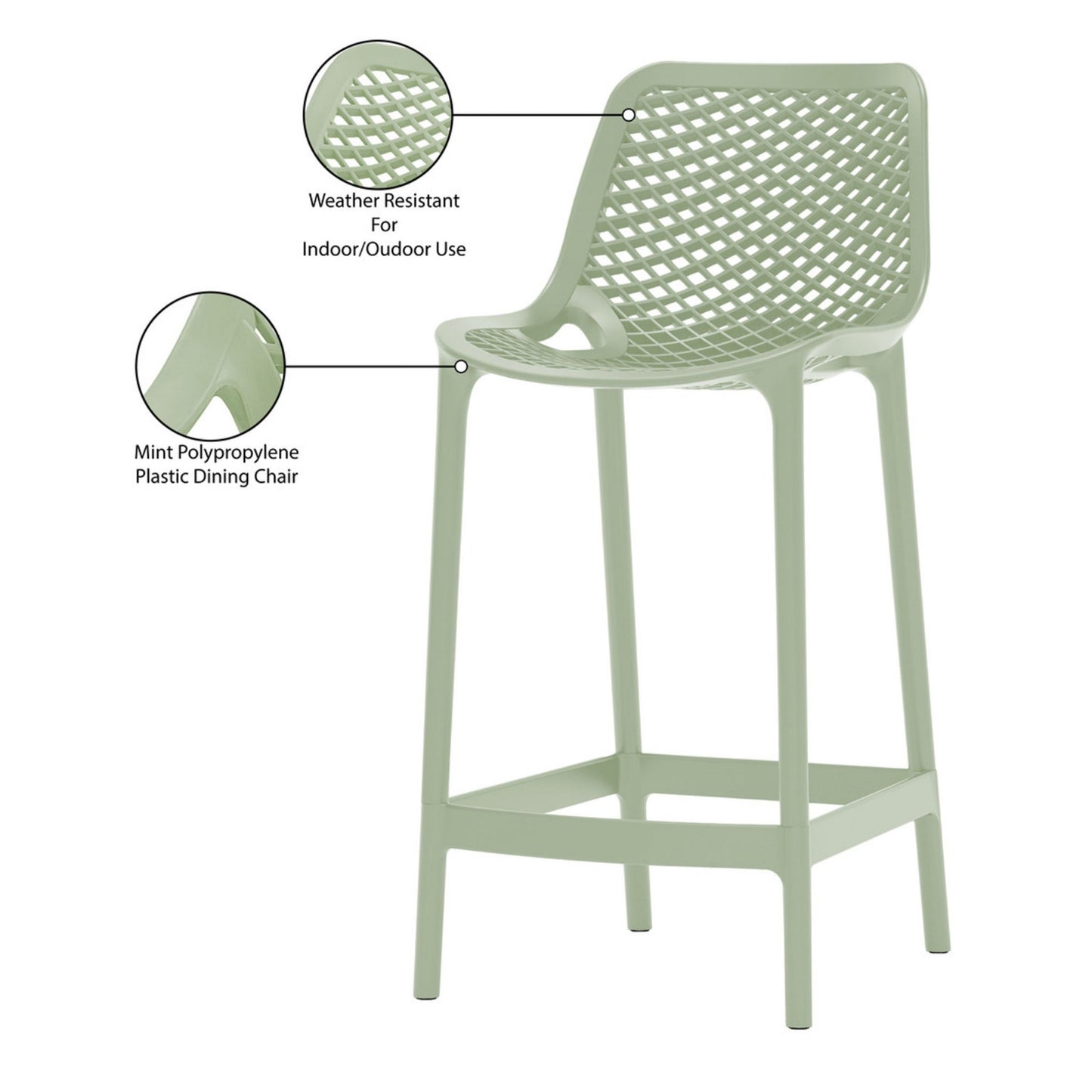 Nami Bar Stool, Light Green