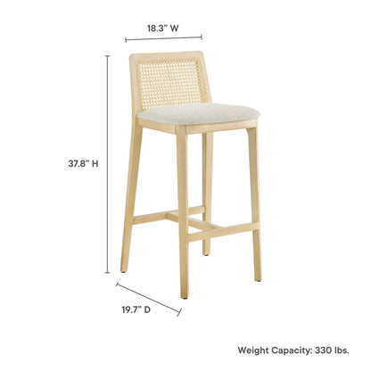 Mona Fabric Bar Stool, Natural
