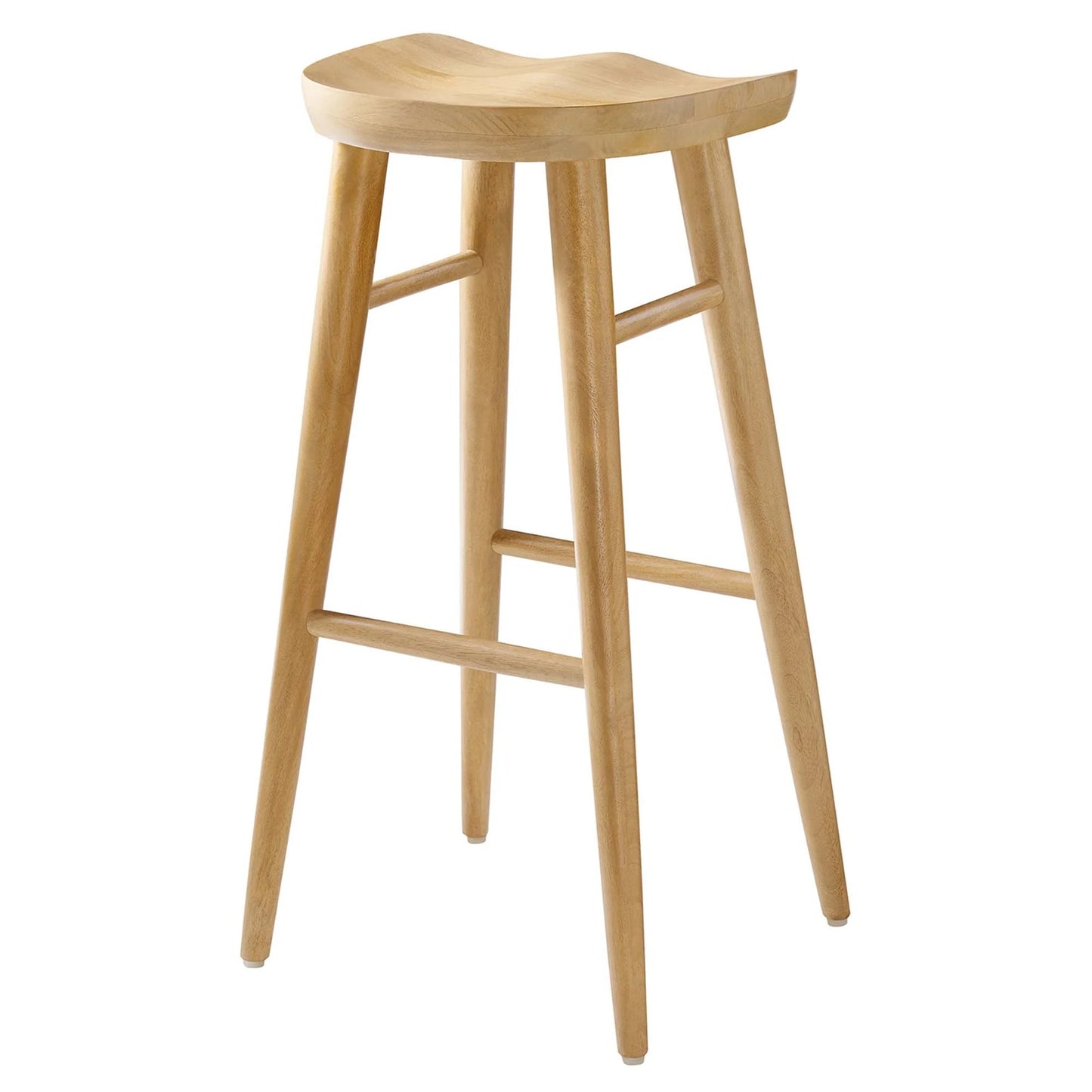 Luca Wooden Bar Stool, Natural
