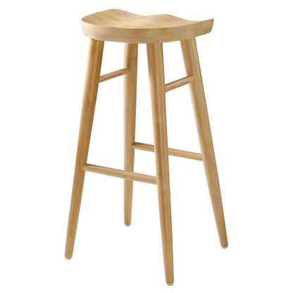 Luca Wooden Bar Stool, Natural