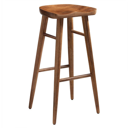 Luca Wooden Bar Stool, Walnut