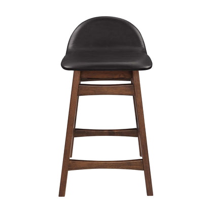 Remy Leather Counter Stool, Black