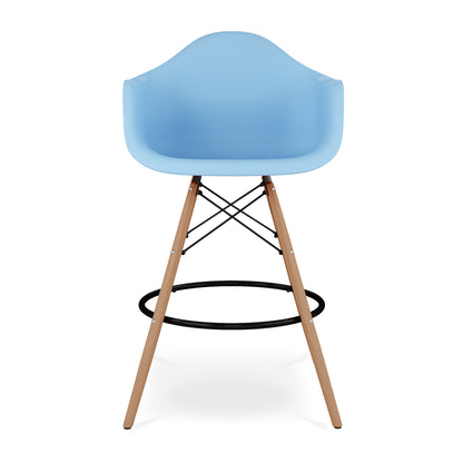 Eiffel Counter Stool With Arms, Blue