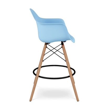 Eiffel Counter Stool With Arms, Blue