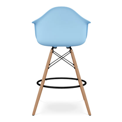 Eiffel Counter Stool With Arms, Blue
