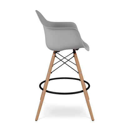 Eiffel Counter Stool With Arms, Gray