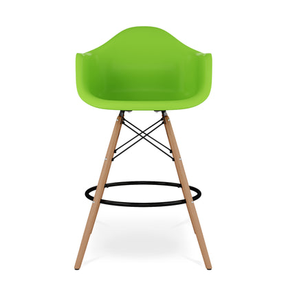 Eiffel Counter Stool With Arms, Green