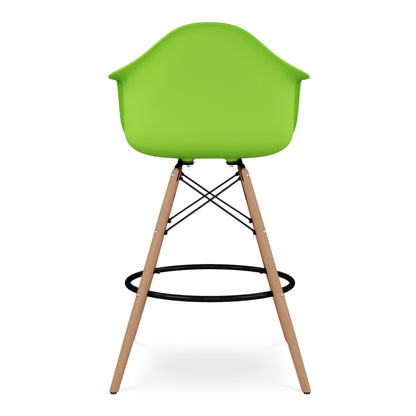 Eiffel Counter Stool With Arms, Green