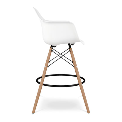 Eiffel Counter Stool With Arms, White
