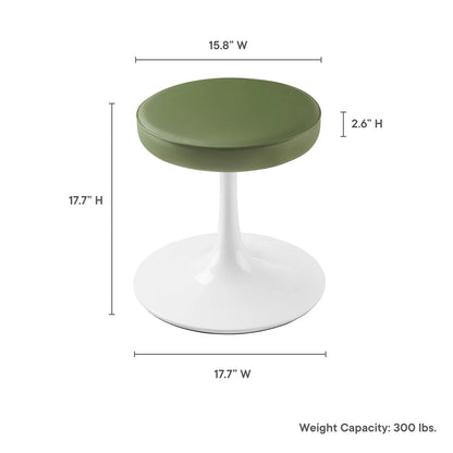 Rose Stool, Green Leather