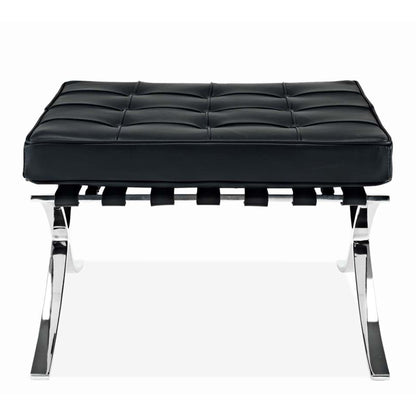 Pavilion Stool, Black Italian Leather