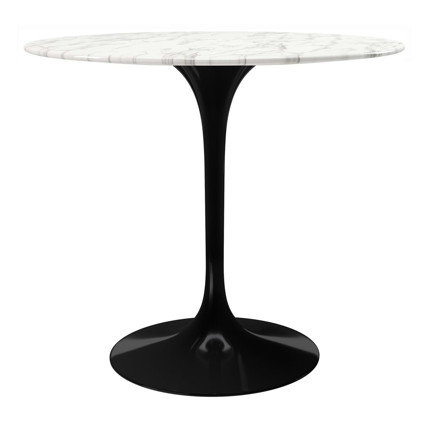 Tulip Marble Dining Table - 32" Round, Black Base