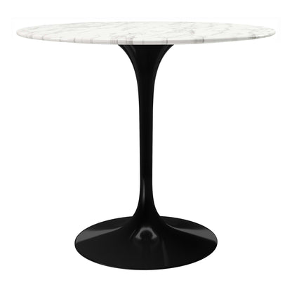 Tulip Marble Dining Table - 32" Round, Black Base