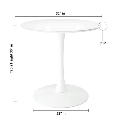 Tulip Wood Top Dining Table, 32" Round