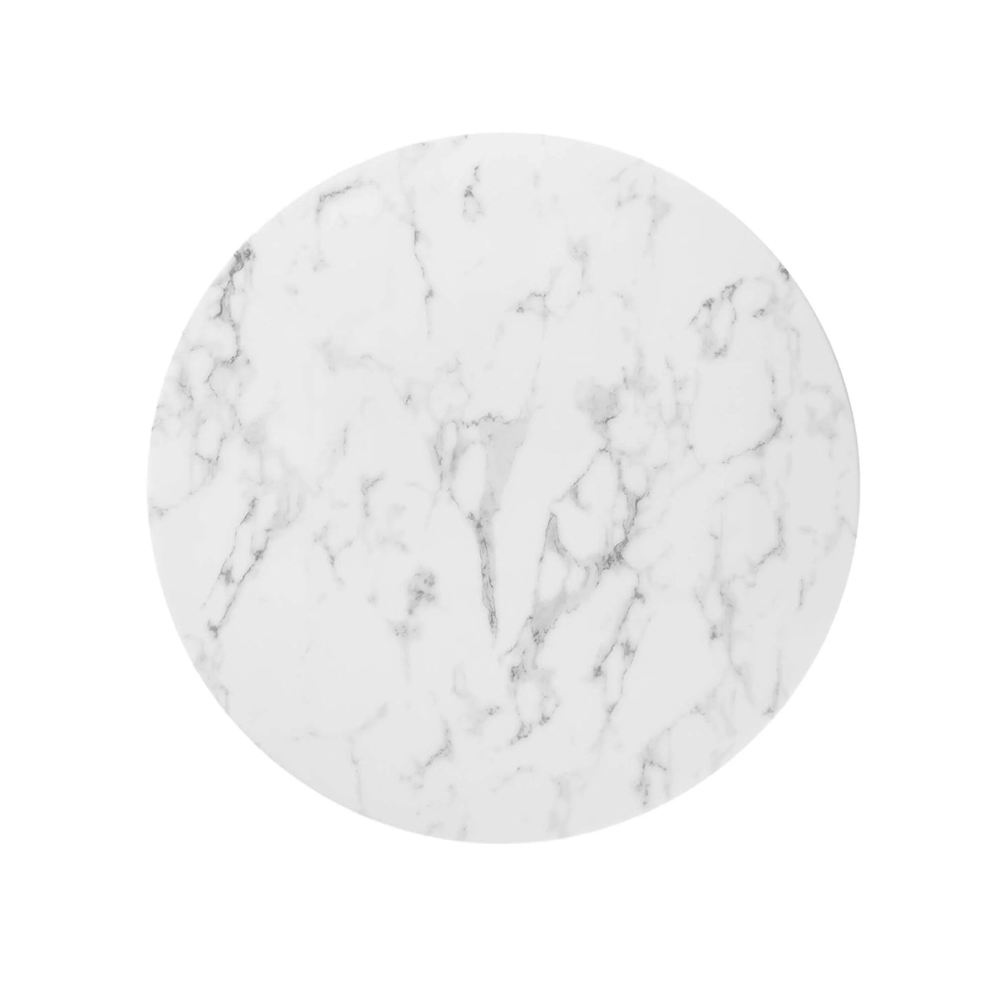 Tulip Marble Dining Table - 36" Round, Black Base